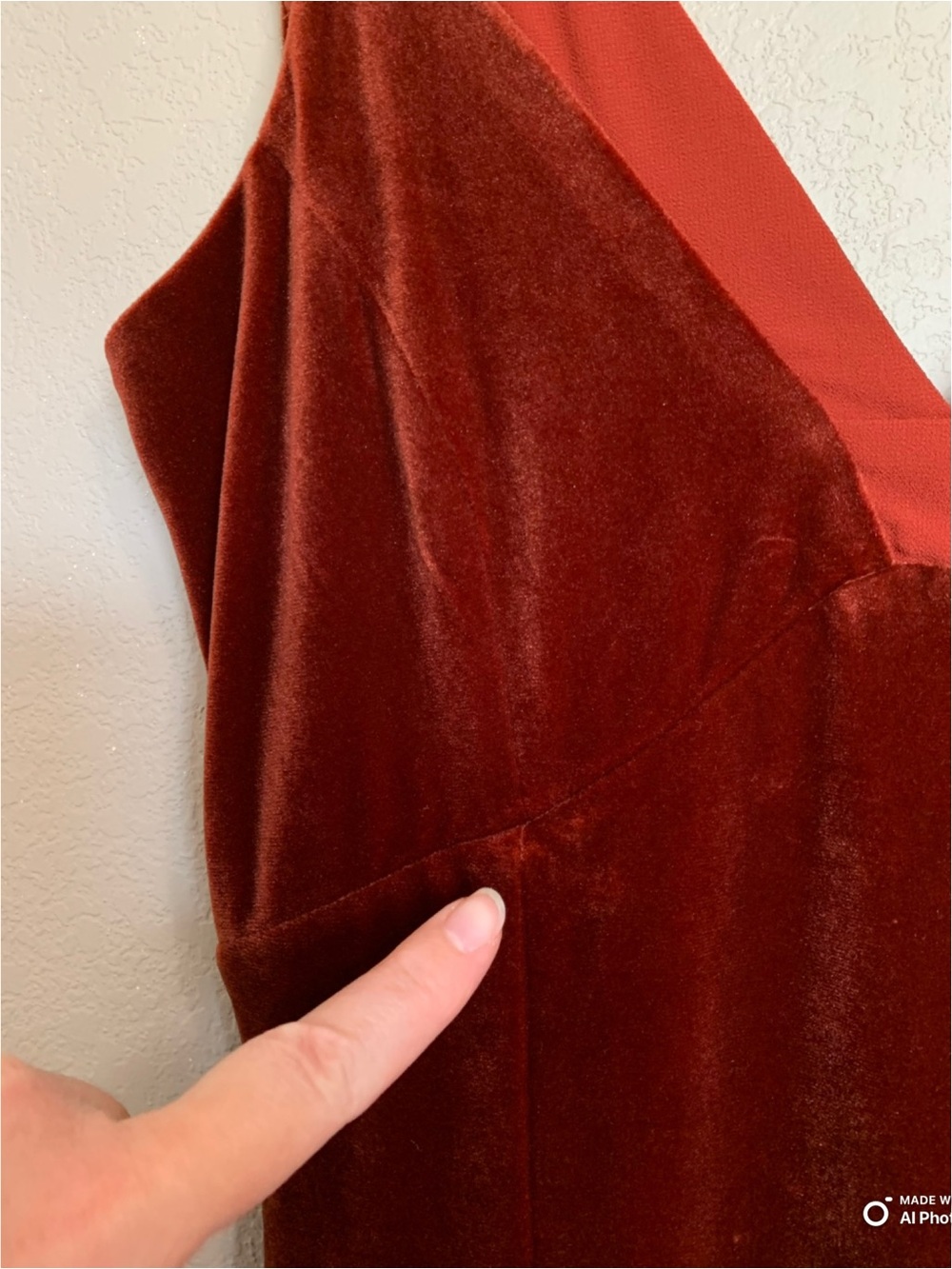 Lulus XS Immensely Glam Rust Velvet Backless Maxi Dress NWT FLAW Formal Party - Picture 6 of 15